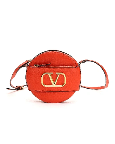 Shop Valentino Vlogo Pouch In Orange In Goldfish