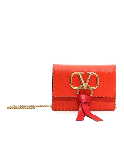 Shop Valentino Vring Pouch In Goldfish & Rouge Pur