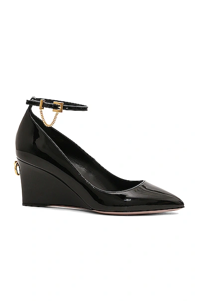 Shop Valentino Ring Stud Wedges In Black