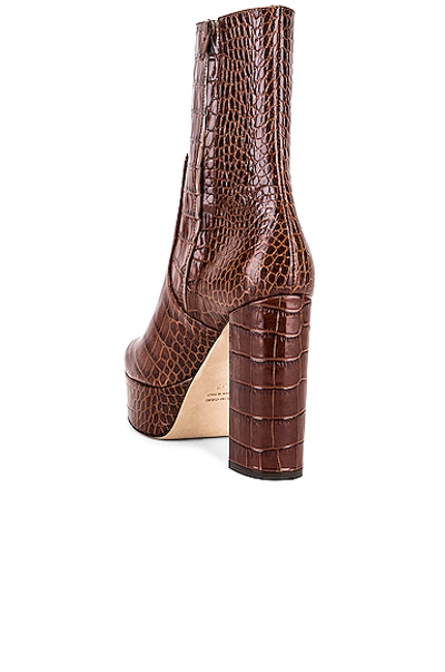 Shop Paris Texas Moc Croco Platform Ankle Boots In Brown