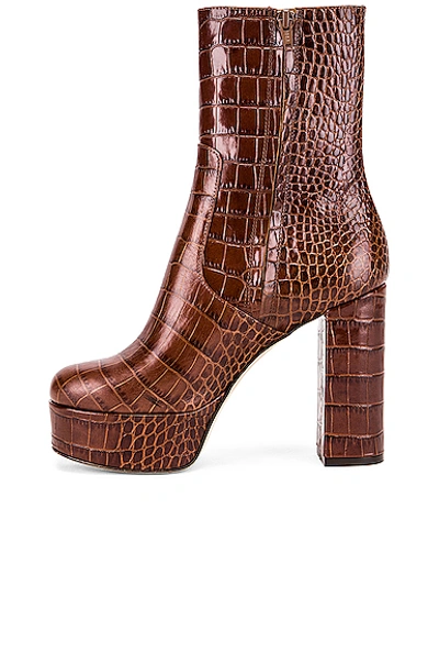 Shop Paris Texas Moc Croco Platform Ankle Boots In Brown