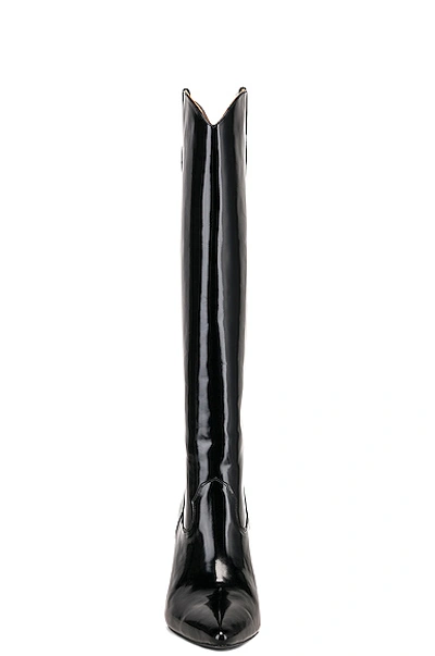 Shop Zeynep Arcay Patent Leather Knee High Boots In Black