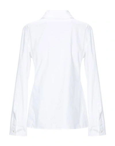 Shop Armani Collezioni Solid Color Shirts & Blouses In White