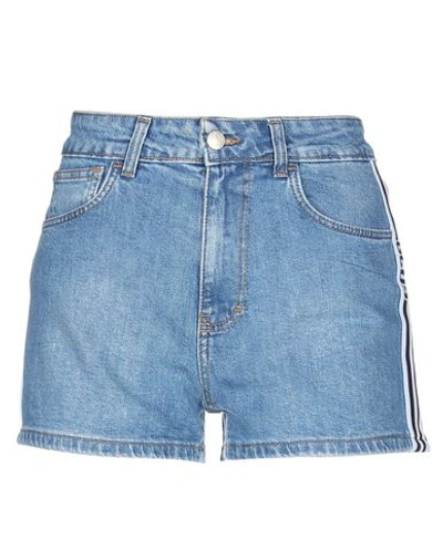 Shop Gcds Denim Shorts In Blue
