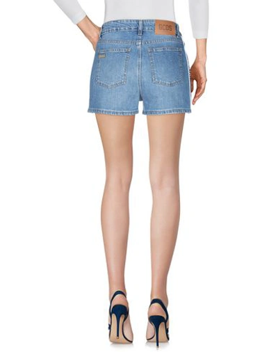 Shop Gcds Denim Shorts In Blue