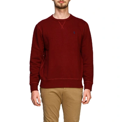 Shop Polo Ralph Lauren Sweatshirt With Basic Crew Neck In Burgundy