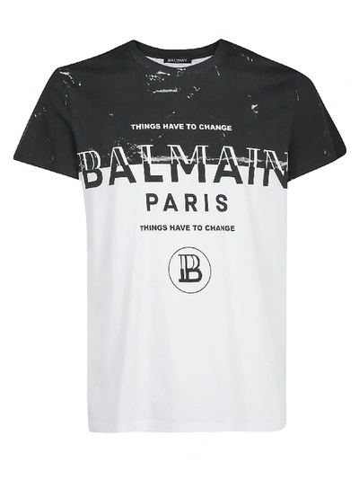 Shop Balmain T-shirt In Noir/blanc