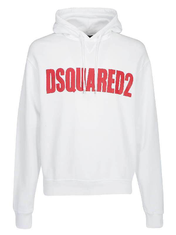 Dsquared2 Crackled Logo Hoodie In White | ModeSens