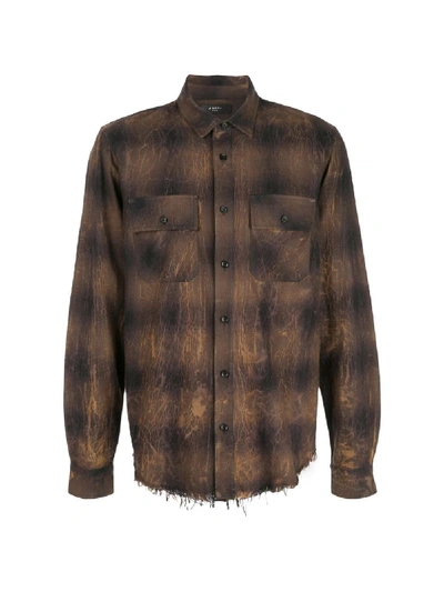 Shop Amiri Burnished Lumberjack Shirt In Brown