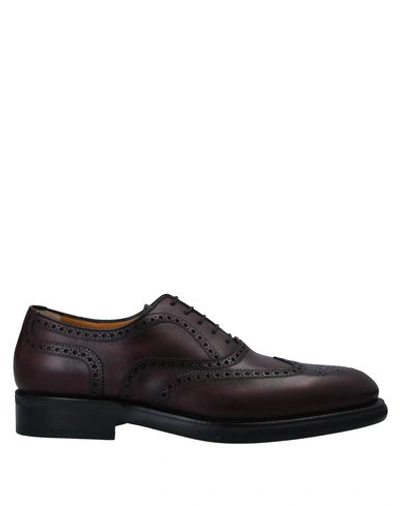 Shop A.testoni Lace-up Shoes In Maroon