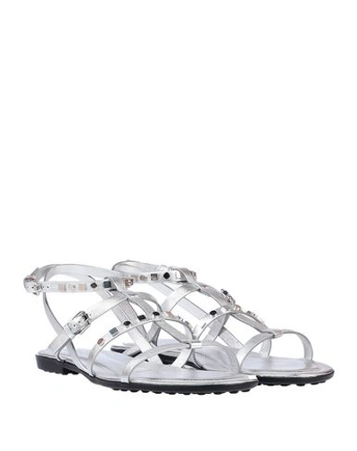 Tod's Sandals In Silver
