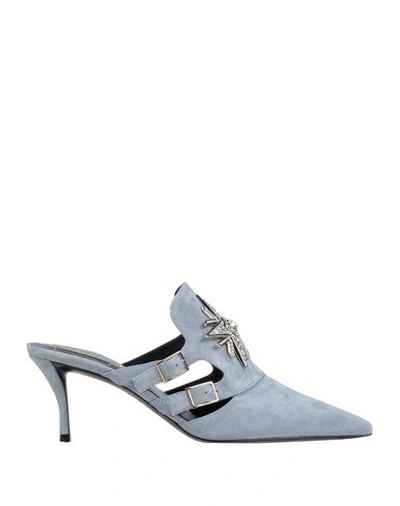 Roger Vivier Woman Mules & Clogs Sky Blue Size 8 Leather In Blue