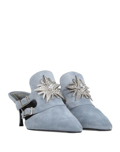 Roger Vivier Woman Mules & Clogs Sky Blue Size 8 Leather In Blue