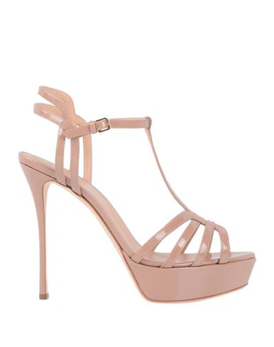 Shop Sergio Rossi Sandals In Pale Pink