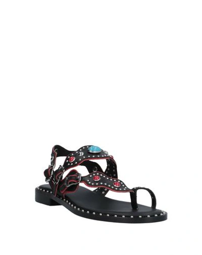 Shop Ash Toe Strap Sandals In Black