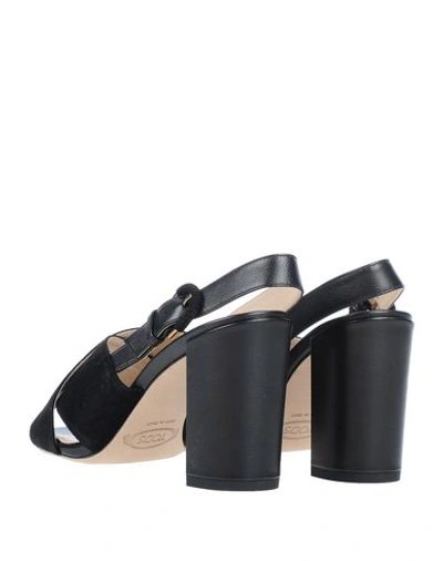 Shop Tod's Woman Sandals Black Size 7.5 Soft Leather