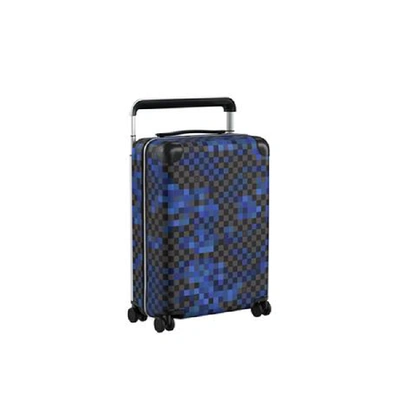 Pre-owned Louis Vuitton Suitcase Horizon Damier Graphite Pixel 55 Blue