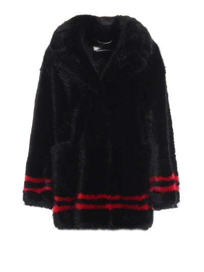 Shop Ermanno Scervino Fur Effect Short Coat In Black