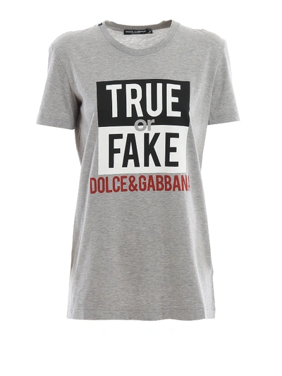Shop Dolce & Gabbana Grey Melange Cotton T-shirt