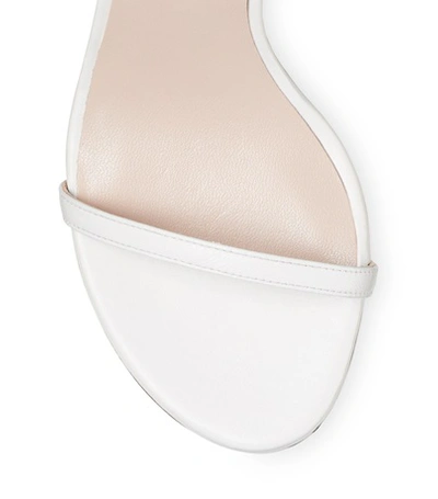 Shop Stuart Weitzman The Merinda Flat Sandal In Cream Nappa Leather