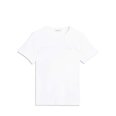 Shop Jimmy Choo T White Cotton T-shirt With Silver Embossed Logo Print In S10d White/silver