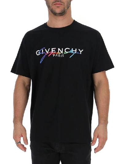 Shop Givenchy Logo T-shirt In Black