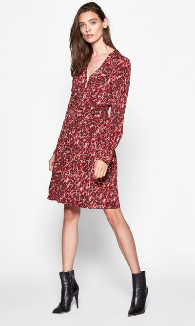 Shop Equipment Jenesse Jacquard Dress In Merlot Multi