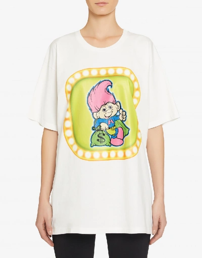 Shop Moschino Trolls Jersey T-shirt In White