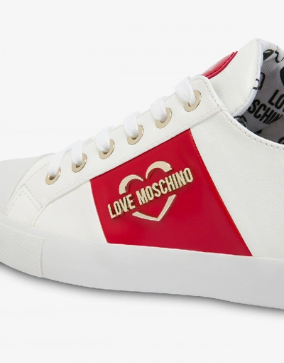 Shop Love Moschino Sneakers With Heart And Logo In Black