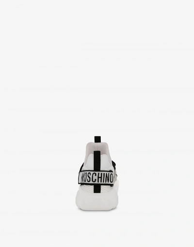 Shop Moschino Teddy Shoes Sock Sneakers With Strap In White