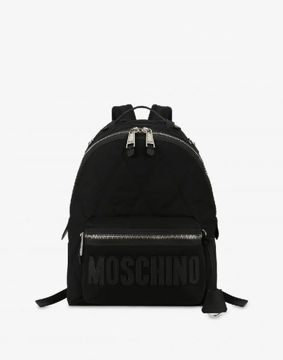 Shop Moschino Cordura Nylon Quilted Backpack In Black