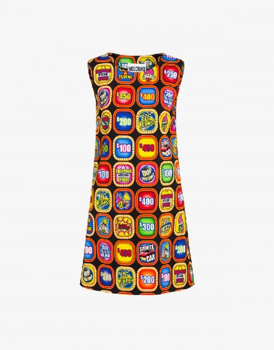 Shop Moschino Trolls Satin And Viscose Dress In Multicoloured