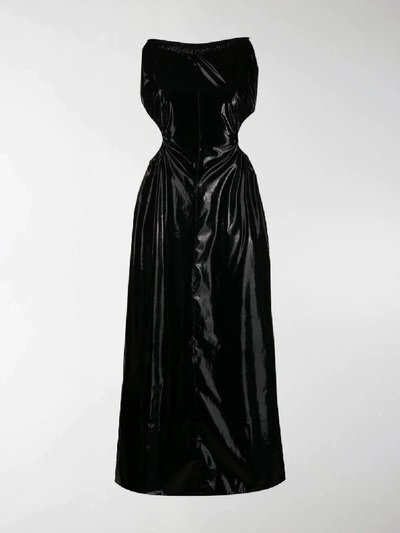 Shop Maison Margiela Pvc Halterneck Dress In Black