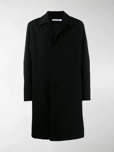 Shop Givenchy Logo Embellished Single-breasted Coat In Black