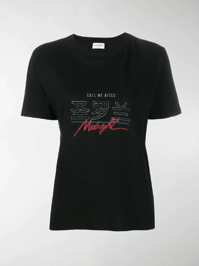 Shop Saint Laurent Call Me After Midnight T-shirt In Black