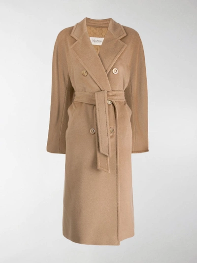 Shop Max Mara Double Breasted Coat In Brown