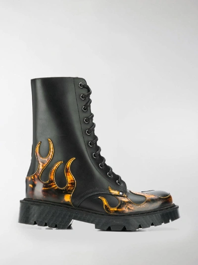 Shop Vetements Fire Army Boots In Black