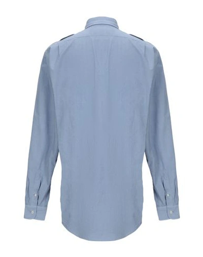 Shop Alessandro Gherardi Solid Color Shirt In Pastel Blue