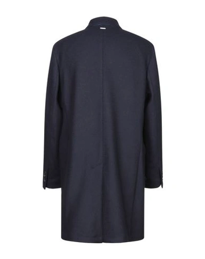 Shop Aglini Coats In Dark Blue