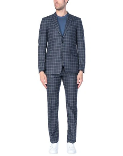 Shop Etro Suits In Slate Blue