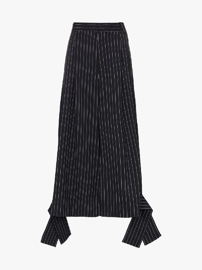 Shop Jw Anderson Wide Leg Pinstripe Trousers In Blue