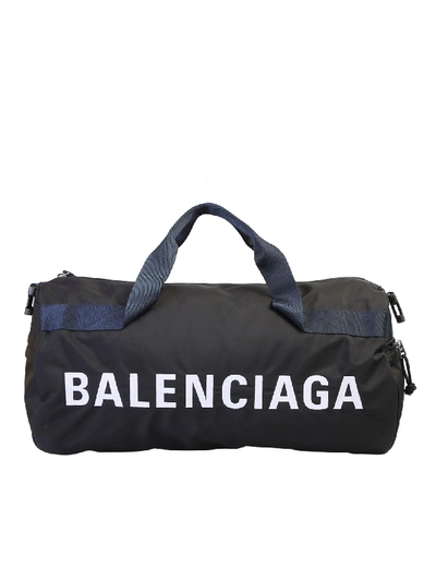 Shop Balenciaga Branded Duffle Bag In Black
