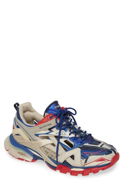 Shop Balenciaga Track 2 Sneaker In Beige/ Blue/ Red
