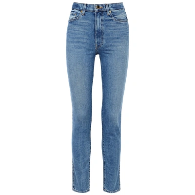 Shop Khaite Vanessa Faded Blue Straight-leg Jeans