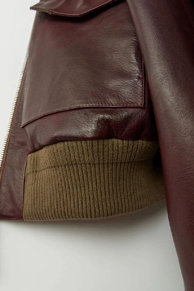 Shop Acne Studios Leather Jacket Cognac Brown
