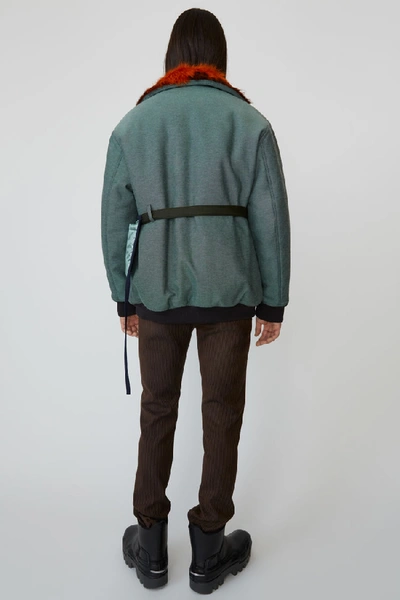 Shop Acne Studios Reflective Padded Jacket Pastel Green