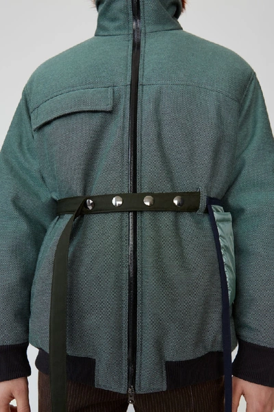 Shop Acne Studios Reflective Padded Jacket Pastel Green