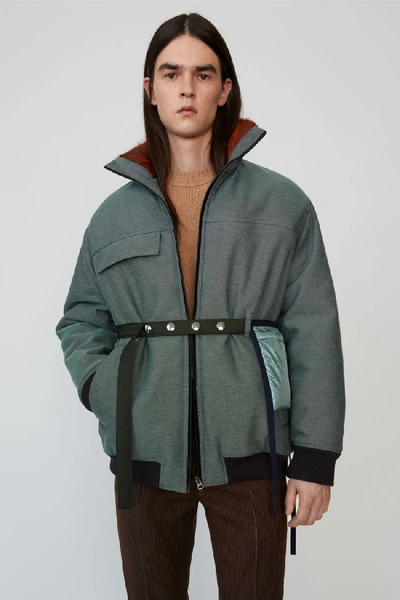 Shop Acne Studios Reflective Padded Jacket Pastel Green