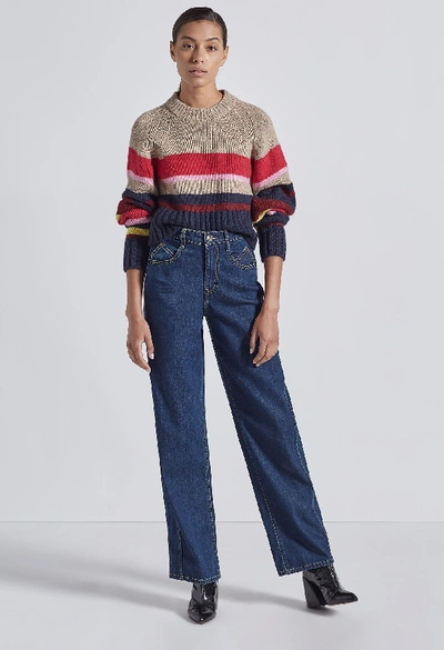 Shop Current Elliott The Moonshine Sweater In Brown And Multi Stripe
