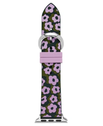 Shop Kate Spade Women's Interchangeable Green & Purple Leopard Floral Silicone Apple Watch Strap 38mm/40mm In Lavender